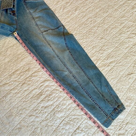 ULLA JOHNSON Otto Bowed Barrel Leg Jean Tie Front Button Fly High Rise 0 NEW - Picture 5 of 12